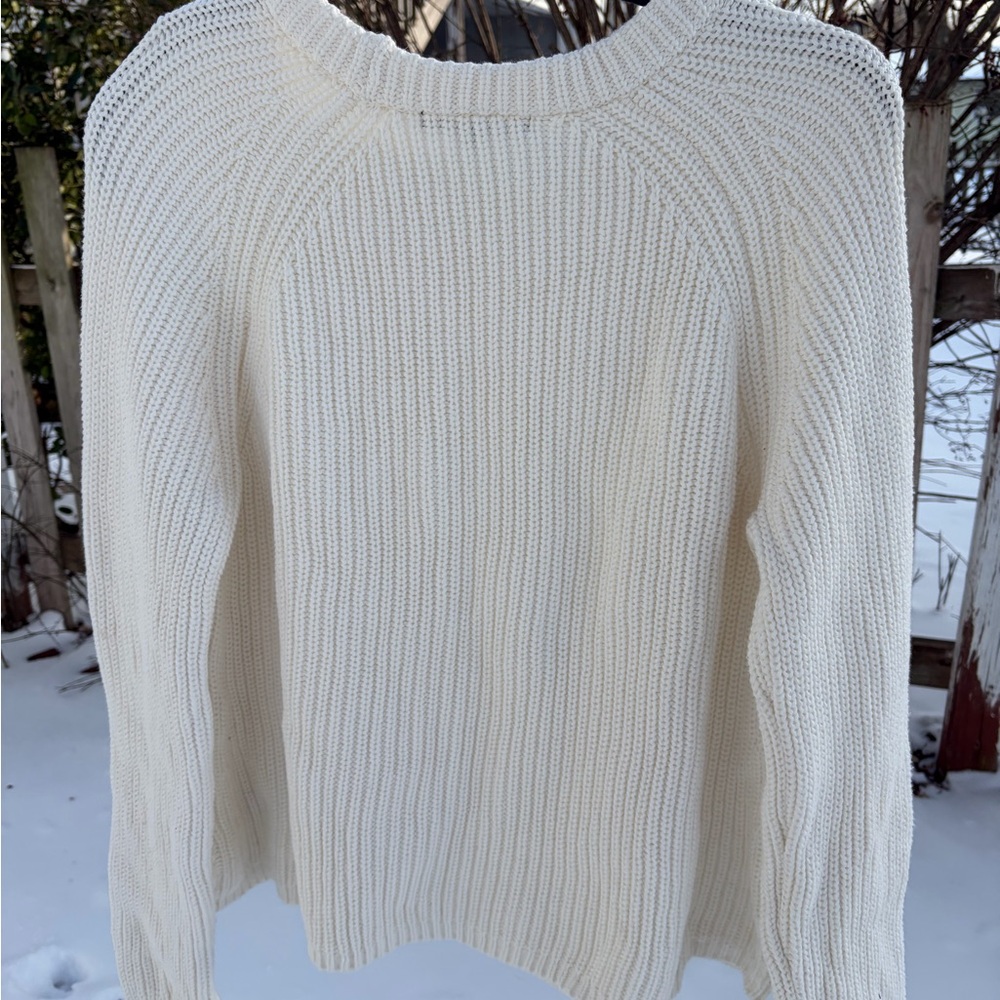 Quince Cream Ribbed Crewneck Sweater - Picture 3 of 3